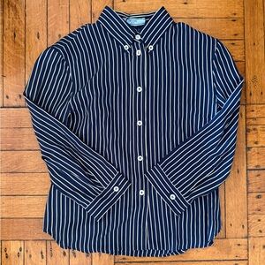 NWOT Prada 2024 Navy Striped Blouse Size IT36 / XS
